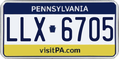 PA license plate LLX6705