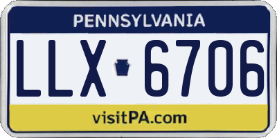 PA license plate LLX6706