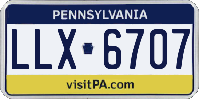 PA license plate LLX6707