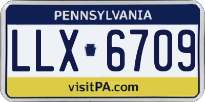 PA license plate LLX6709