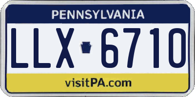 PA license plate LLX6710