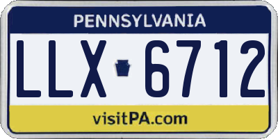 PA license plate LLX6712