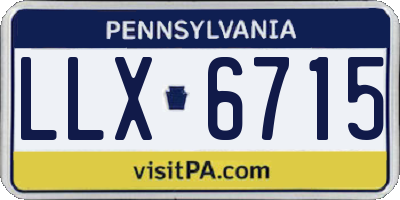 PA license plate LLX6715