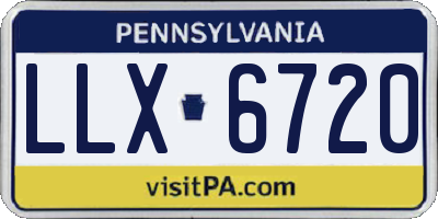 PA license plate LLX6720