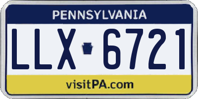 PA license plate LLX6721
