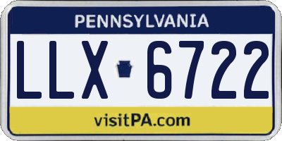 PA license plate LLX6722