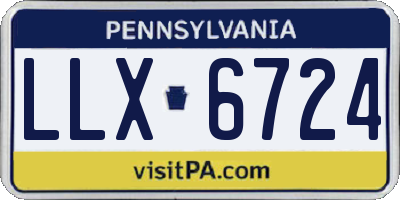 PA license plate LLX6724