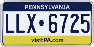 PA license plate LLX6725