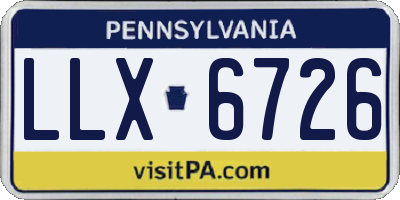 PA license plate LLX6726