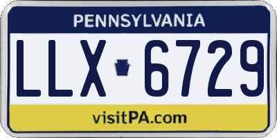 PA license plate LLX6729