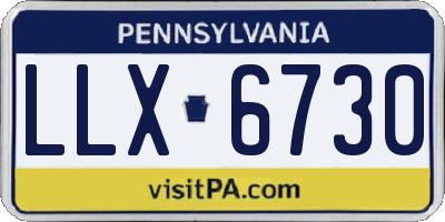 PA license plate LLX6730
