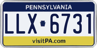 PA license plate LLX6731