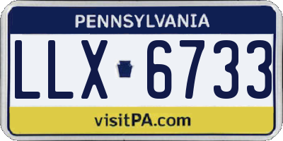 PA license plate LLX6733