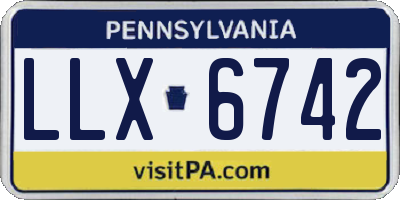 PA license plate LLX6742