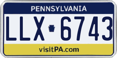 PA license plate LLX6743