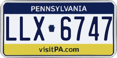 PA license plate LLX6747