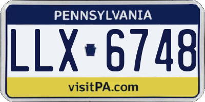 PA license plate LLX6748