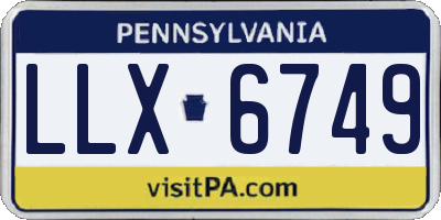 PA license plate LLX6749