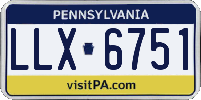 PA license plate LLX6751