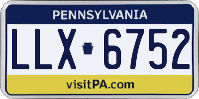 PA license plate LLX6752