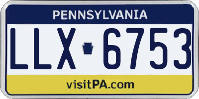 PA license plate LLX6753