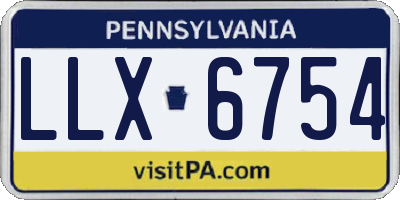 PA license plate LLX6754