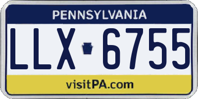 PA license plate LLX6755
