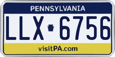 PA license plate LLX6756