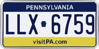 PA license plate LLX6759
