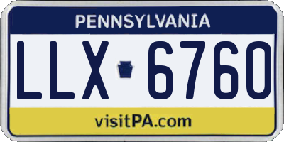 PA license plate LLX6760