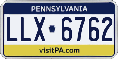 PA license plate LLX6762