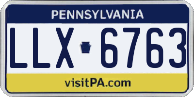 PA license plate LLX6763
