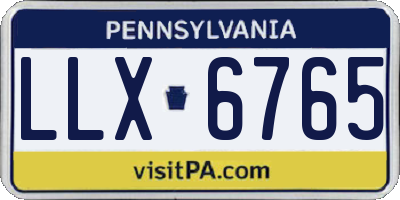 PA license plate LLX6765