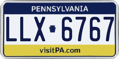 PA license plate LLX6767