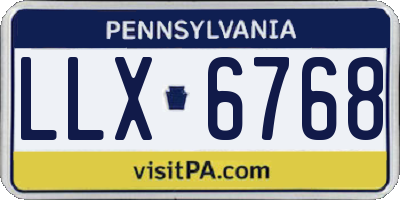 PA license plate LLX6768
