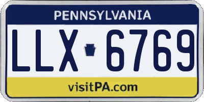 PA license plate LLX6769