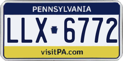PA license plate LLX6772