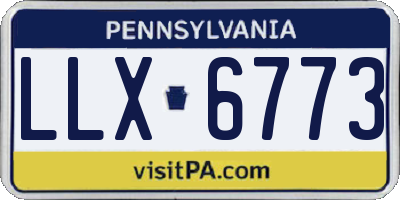 PA license plate LLX6773