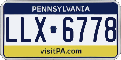 PA license plate LLX6778