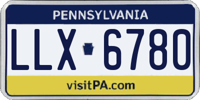 PA license plate LLX6780