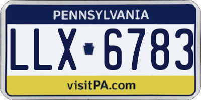 PA license plate LLX6783