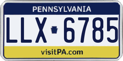 PA license plate LLX6785