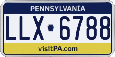 PA license plate LLX6788