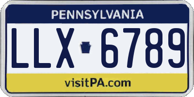 PA license plate LLX6789