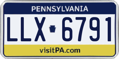 PA license plate LLX6791