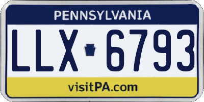 PA license plate LLX6793