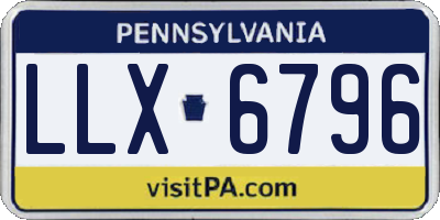 PA license plate LLX6796