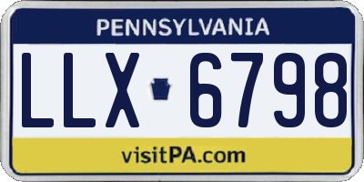 PA license plate LLX6798