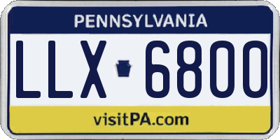 PA license plate LLX6800