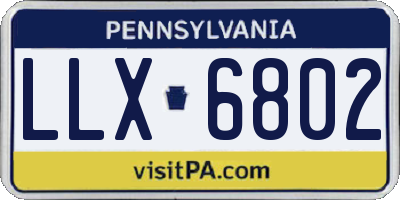PA license plate LLX6802